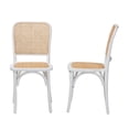 thumbnail image 3 of Baxton Studio Neah Japandi White Wood and Natural Rattan 2-Piece Dining Chair Set, 3 of 9