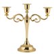 thumbnail image 1 of 3 Arms Metal Candle Holder European Style Candelabra Wedding Candlestick Home Decor (Gold), 1 of 5