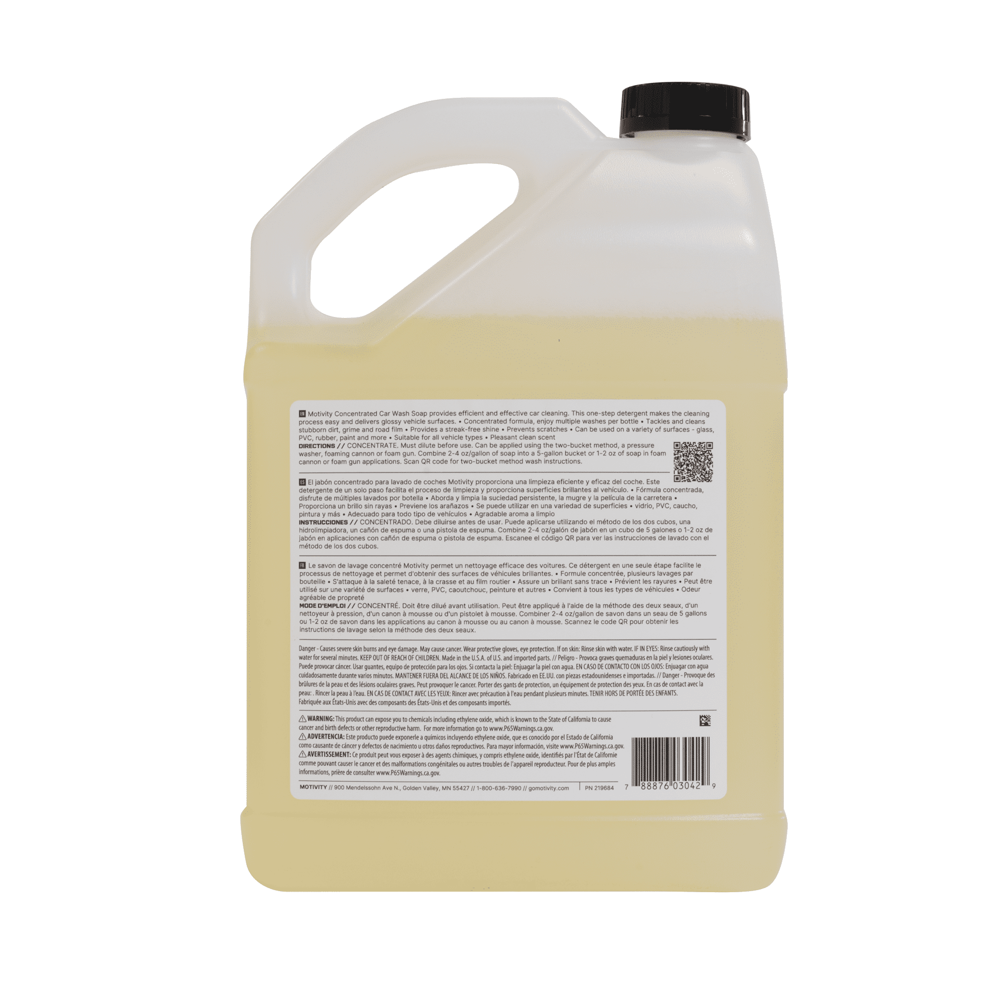MOTIVITY Car Wash Soap, Concentrated Formula, For Use on Cars, Trucks, Motorcycles, Powersports, RVs, Works with Foam Cannon, Foam Gun, or Pressure Washer – 1 Gallon