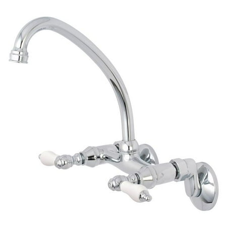 

Traditional 2-Handle Wall Mount Kitchen Faucet - Polished Chrome