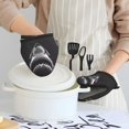 thumbnail image 6 of Pofeuu Black And White Shark Print Thickened Mini Silicone Oven Mitts Heat Resistant, Rubber Oven Mitt Gloves, Finger Pinch Grips, Pot Holder, Silicone Potholder, 6 of 7