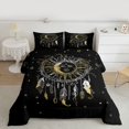 thumbnail image 2 of Homewish Moon Sun Stars 3 Pieces Queen Comforter Set for Female Men Adults,Bohemian Feather Dreamcatcher Ultra Soft Bedding Sets,Abstract Gradient Ombre Bedding Comforter Set Breathable, 2 of 8