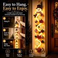 thumbnail image 5 of 47"Glowing Christmas Door Hanger, Lighted Christmas Door Hanger, Rustic Quilted Fabric Wreath, Merrycascade Light-Up Christmas Decoration, 7 Festive Light Designs, Vertical Display (Snowman-B), 5 of 7