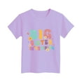 thumbnail image 4 of Toddler Girls Short Sleeve T-Shirts Kids Summer 24 Months 2t 3t 4t 5t 6t 7t Oversized Crew Neck Tops Trendy Casual Basic Loose Tees Gibobby,13-14Years,Purple, 4 of 5
