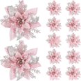 thumbnail image 2 of Flor de Navidad rosa para decoración del hogar, corona de 14,5 cm, para puerta y ventana, 1 unidad/5 piezas/10 piezas, 2 of 4
