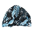 thumbnail image 1 of Bearachild Ducha Cabello seco Gorros de baño Estampado de flores Banda elástica impermeable Hem Cover Beanie Turban Hat Mujeres Niñas Black leaf Type3 NO3 Bearachild HA062078-21B, 1 of 5