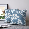thumbnail image 2 of Pillow Covers 18x18 Set of 2, Lake Blue Leaves Throw Pillow Covers Decorative Couch Cushion Cover, Farmhouse Botanical Branch Vintage Boho Leaf Microfiber Soft Pillowcases for Bedroom Living Room, 2 of 9