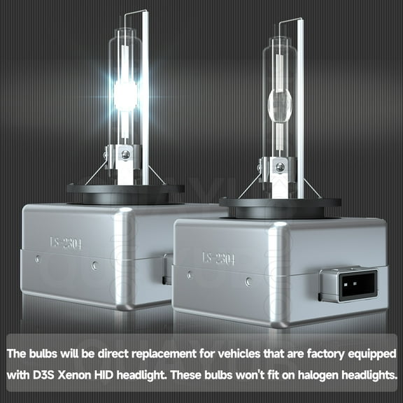 QUAYUB 2pcs D3S 6000K White Bulbs HID Headlight 35w Replace For Ford F150 2013-2014 High Low Beam