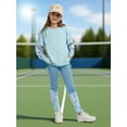 thumbnail image 4 of Usaibhir Kids Girls Long Sleeve Color Block Sweatsuit Sets Crewneck Casual Sweatpants 2 Piece Outfits Sweatshirt and Pants 6-14T, 4 of 9