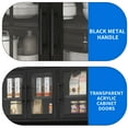 thumbnail image 6 of Dextrus 71-Inch Tall Kitchen Pantry Cabinet with Power Outlet, Glass Door, Mug Hooks, 2 Drawers, Microwave Stand, Black, 6 of 11