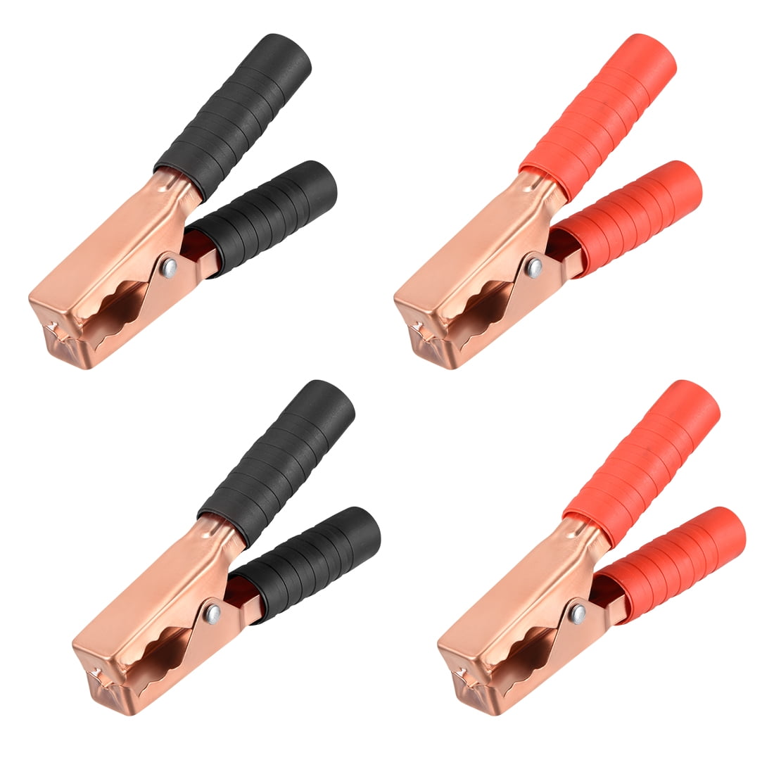 Alligator Clip Adapter Banana Jack Test Clamp Half Shroud Insulated 300A 4Pcs