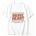 thumbnail image 2 of Womens Graphic Tees Short Sleeve T Shirts | Cotton Loose Casual Tops for Teen Girls, Vintage Brave Heart Checkered Letter Graphic T-shirts, 2 of 5