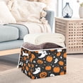 thumbnail image 5 of Foldable Fabric Storage Bin With Handle Collapsible Basket Box Storage With Lid Organizer Ghostly Faces, 5 of 7