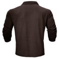 thumbnail image 3 of BiZtdJrK Mens Fashion Polos Shirts Cotton Long Sleeve Button Shirts Soft Solid Slim Fit T Shirts Casual Lightweight Athletic Shirts Clearance Items For Women Brown M, 3 of 6