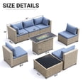 thumbnail image 6 of Amopatio 8 Pieces Patio Conversation Set With Firepit, Outdoor Sectional PE Rattan Wicker Furniture Seat,Haze Blue, 6 of 12