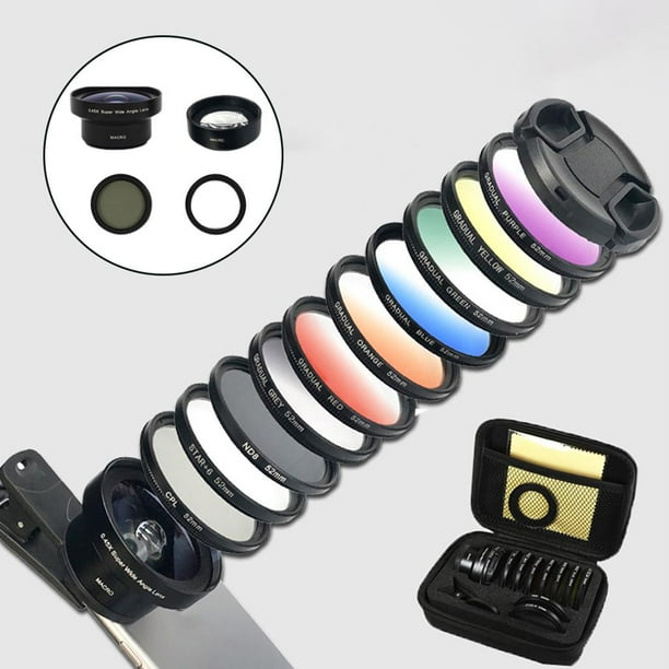 Juego de Lentes con Clip para Teléfono Kit de Lentes de Cámara Filtro de Estrella Reductor de Polarización CPL Lente Universal SLR para La Mayoría de 3 en 1 Macarena Lente de teléfono móvil