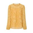 thumbnail image 4 of SAYOO Blusa de Manga Larga para Mujer, Blusa de Cuello Redondo con Botones en la Espalda con Patrón de Jacquard de Color Sólido, Tops de Calle de Ajuste Suelto SAYOO  Moda, 4 of 8
