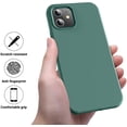 thumbnail image 5 of Soft Silicone Designed for iPhone 12/12 Pro Case,[Military Grade Drop Protection] [Anti-Scratch Microfiber Lining] Shockproof Protective Phone Case Slim Thin Cover 6.1 inch,Pine Green, 5 of 13