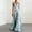 Sky Blue, variant on Women's Elegant Tulip Print Maxi Dress Deep Sleeveless V Neck Pleated Flowy Dress Wedding Party Evening Gown Dreeses