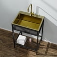 thumbnail image 2 of Goodyo 24" Freestanding Utility Sink Stainless Steel Laundry Sink with Bracket and Drain Kit for Laundry Room, Bathroom, Garage, Basement, Outdoor and Indoor, Gold, 2 of 7