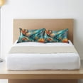 thumbnail image 6 of Satin Pillowcase Envelope Closure Pillow Cover Wrinkle-Resistant & Vibrant Print Abstract Leaves, 6 of 7