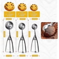 thumbnail image 2 of Cuchara para helado de galletas, para hornear juego de 3, cuchara de acero inoxidable con grande Feliz Sencillez, 2 of 5