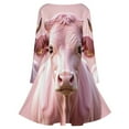 thumbnail image 5 of Strawberry Highland Cow Long Sleeve Dresses For Women Vintage Elegant Party Dress Oversized V-neck Dress S-8XL, 5 of 7
