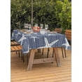 thumbnail image 2 of Outdoor Tablecloth with Umbrella Hole & Zipper, Dark Blue Starfish Coastal Rectangle Tablecloth 60x102 Inch, Summer Beach Nautical Sea Ocean Patio Table Cover Waterproof Table Cloth for Picnic/Party, 2 of 7