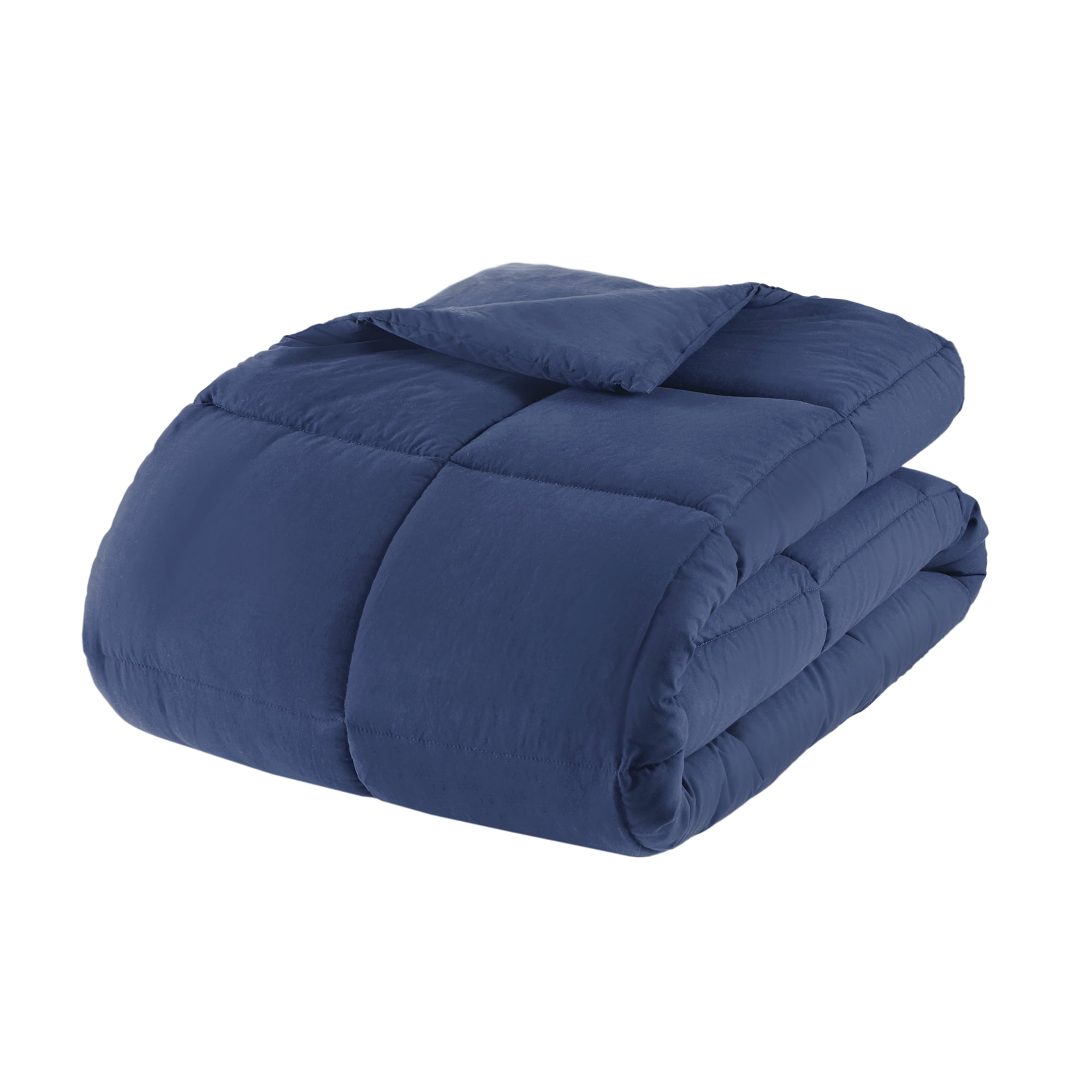 Mainstays All in One Down Alt Reversible Comforter and Sheet set- 7 Piece, Full, Navy