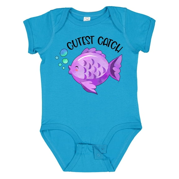 Inktastic Cutest Catch Cute Purple Fish Boys or Girls Baby Bodysuit