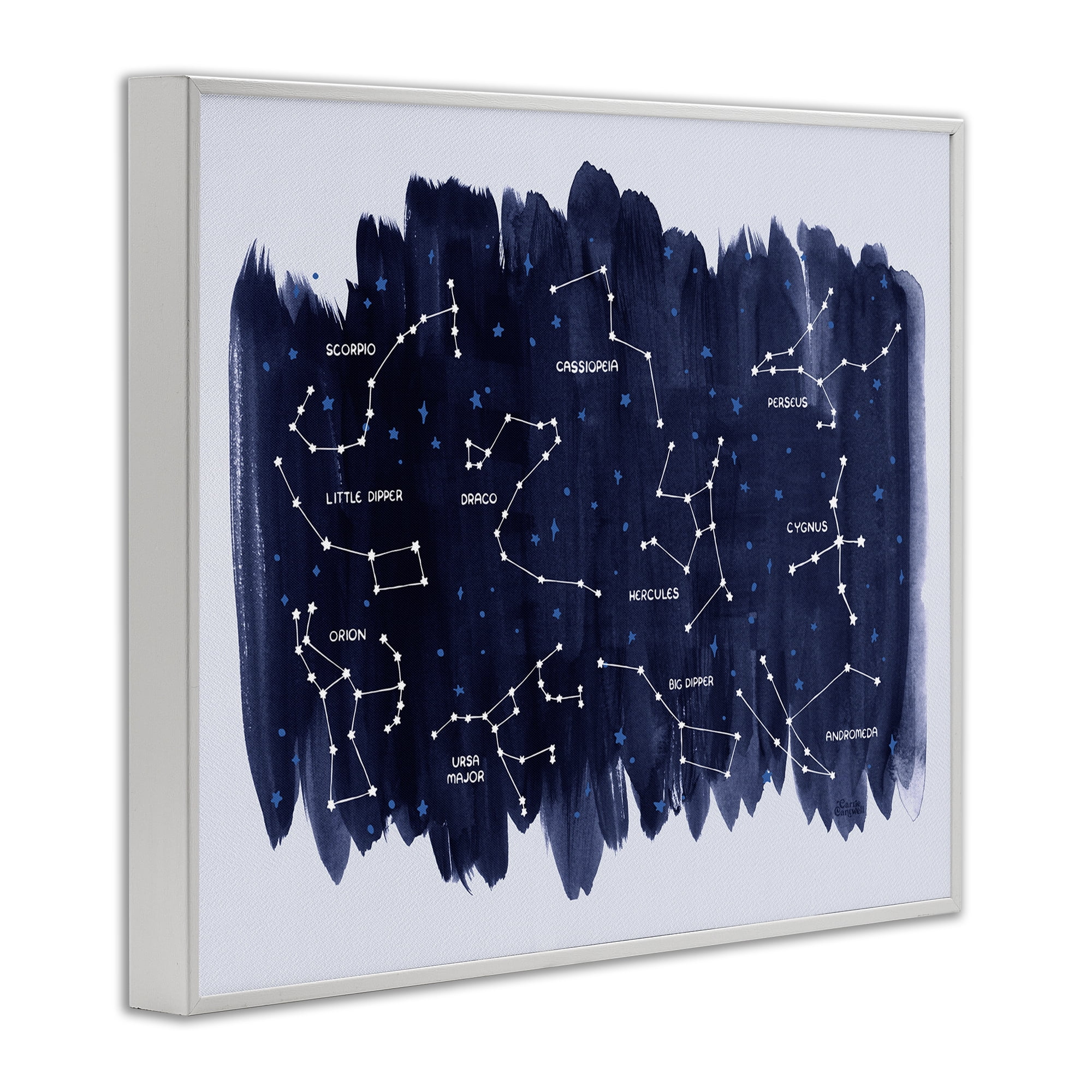 Stupell Industries Constellations on Blue Animals & Insects Painting White Framed Art Print Wall Art, 30 x 24