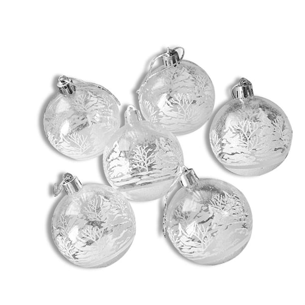 Paquete de 6 Bolas de decoración de Navidad Colgantes de Navidad Árboles Adornos Ceremonia Party Decorations Hotel Home Supplies Clear kenally HA009800-01B