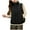 Black, variant on Uaswgudfs ​Sleeveless Quilted Vest: Women's Autumn Zip-Front High Collar Coat with Side Ties & Pockets - Fitted Silhouette​