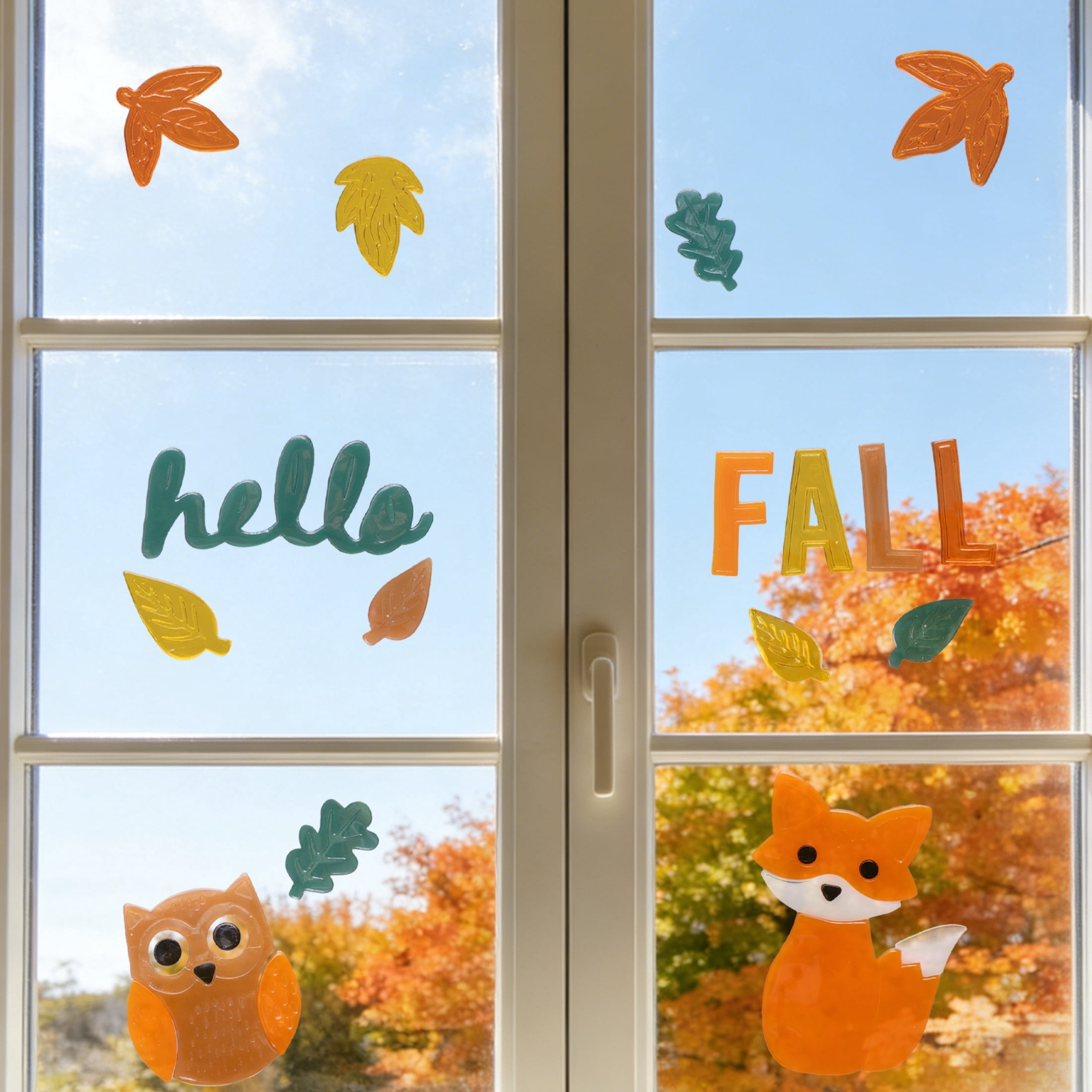 Hello Fall Gel Clings, Multicolor, 5.5" x 21", Fall by Way To Celebrate