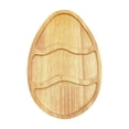 thumbnail image 1 of SIYTUAU Egg Shaped Wooden Serving Tray For Easter And Spring Holiday Table Decoration Rural Style Snack Dessert Platter, 1 of 6