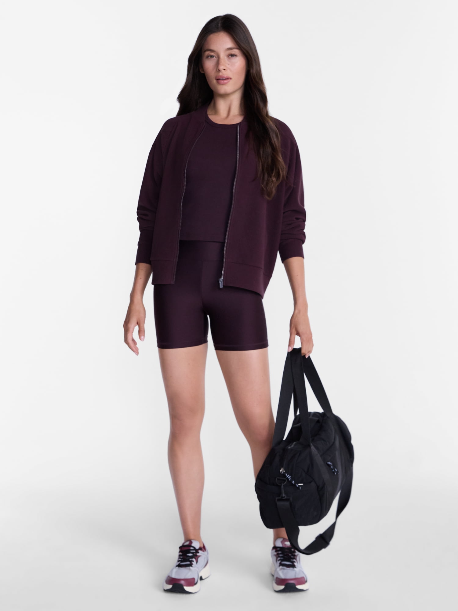 Avia Women's and Women's Plus Ottoman Full Zip Bomber Jacket, Sizes XS-4X