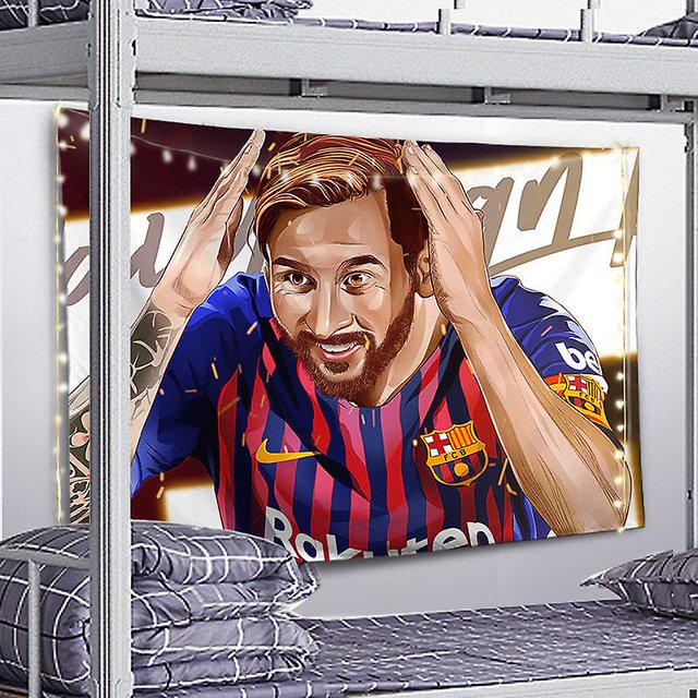 Messi Background Hanging Cloth Tapestry Football Boys Dormitory Room Renovation Layout Decoration