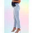 thumbnail image 3 of Savi Parker Women's Maternity Jeans Under The Belly – Comfy Stretch Straight Leg Distressed Maternity Jeans - 29" Inseam (XL,Savannah Wash), 3 of 7