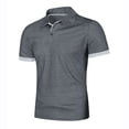 thumbnail image 3 of Akiihool Summer Polo Mens Regular Fit Striped Short Sleeve Polo Shirt with Pocket (Coffee,XXXXXXXXL), 3 of 5