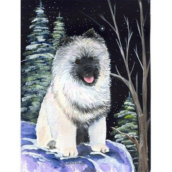 Starry Night Keeshond Flag - Garden Size, 11 x 15 in.