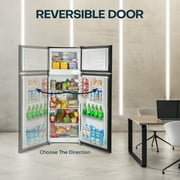 Upstreman 7.7 Cu.ft Top Freezer Refrigerator, 2 Door Top Mount Fridge Large Apartment Refrigerator with Freezer, BD75 Black