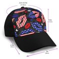 thumbnail image 2 of Naloa American With Lips Adult adjustable Print Baseball Hat, Patchwork curved brim baseball capfor Men and Women, One Size, 2 of 5