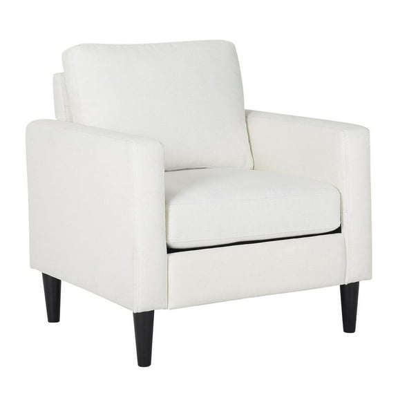 LumiSource Black Wood, Cream Fabric Wendy Arm Chair