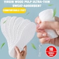thumbnail image 1 of Nuevo 1/5/10 par/juegos plantillas desechables plantillas de pulpa de madera natural hombres y mujeres fino transpirable sudor suave cómodo almohadilla de zapato, 1 of 5
