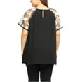 thumbnail image 6 of MODA NOVA Junior's Plus Mesh Panel Raglan Sleeves Sheer Top Black 3X, 6 of 6
