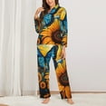 thumbnail image 2 of Sikiie Colorful Cloud Butterfly Sunflower Women's Long-Sleeve Shirt and Full-Length Bottom Pajama Set (s-xxl)-Large, 2 of 7