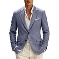 thumbnail image 6 of Ecqkame Mens Blazer Jackets Solid Long Sleeve Lapel Button Front Suit Coats Office Business Casual Versatile Lightweight Outerwear Gray L, 6 of 7
