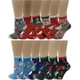 thumbnail image 3 of 12 Pairs Girls Boys Kids Christmas Novelty Crew Socks, 3 of 6