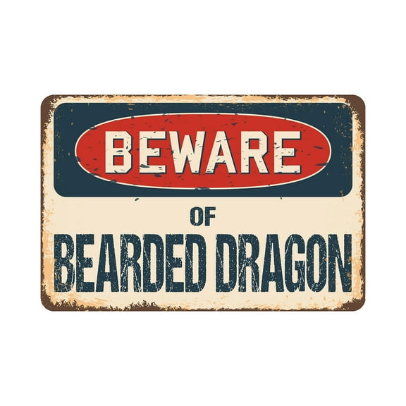 SignMission Z-D-5-BW-Bearded Dragon Beware of Bearded Dragon Rustic Sign