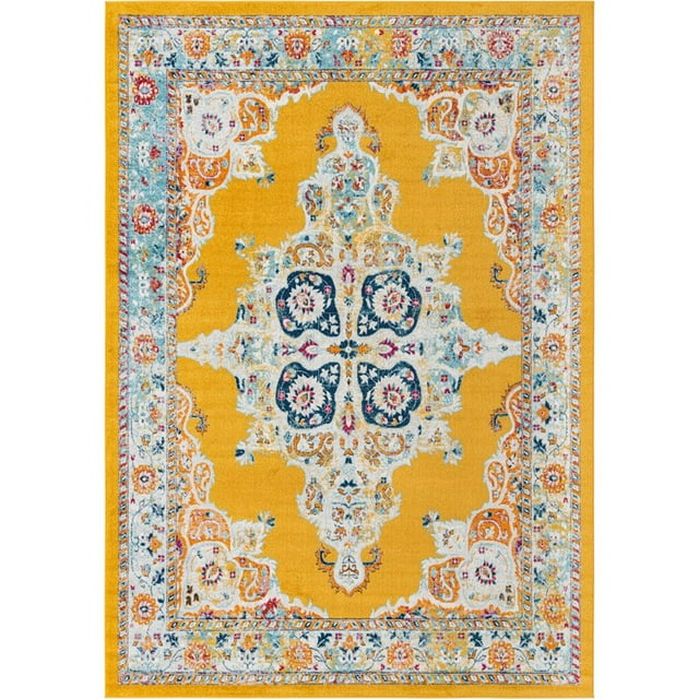Unique Loom Parker Intricate Design Area Rug 10' x 14' Rectangle Yellow/Beige